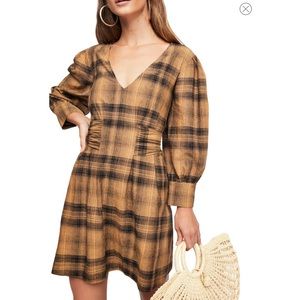 Free People English Rose Plaid Dress - size 4